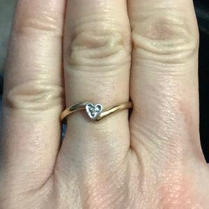 Gold and Diamond Heart Ring